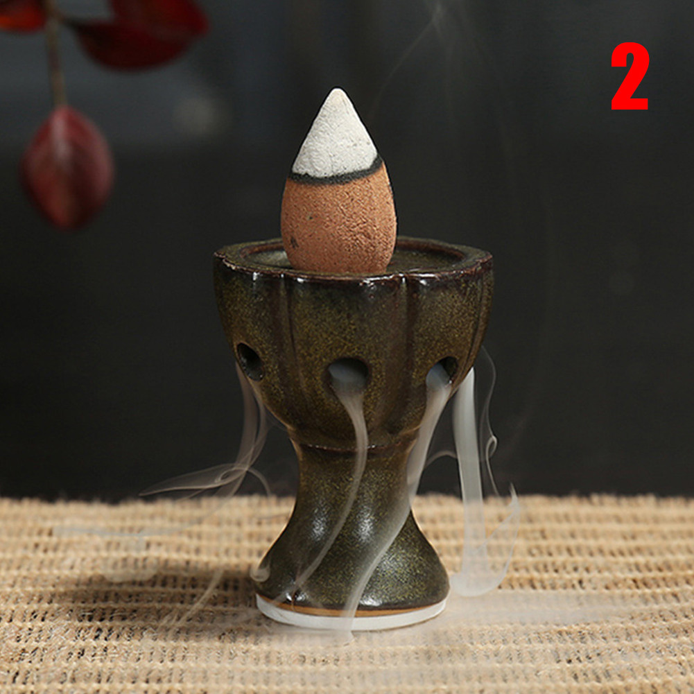 Waterfall Backflow Incense Burner Incense Fountain Incense For Home Decor Office Yoga Sauna SPA Without Incense Home ornament: Yellow