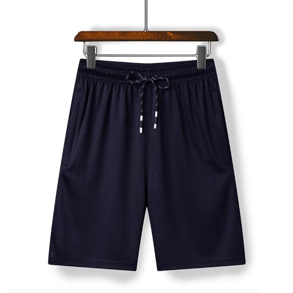 Pantalones cortos deportivos informales para hombre, Shorts finos de talla grande, de secado rápido, para playa, Hawái: Dark Blue / XXXL