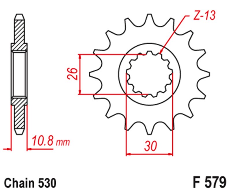 530 Motorfiets Voortandwiel Voor Yamaha XJR1300 98-17 MT-01 MT01 05-11 FJ1100 84-85 FJ1200 86-96 XJR1200 95-02 RD500LC 84-87