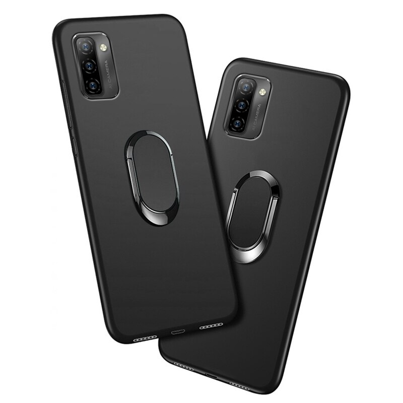 Voor Ulefone Note 12P Case 6.82 "Rood Zwart Vinger Ring 360 Graden Rotatie Zachte Siliconen Funda Voor Ulefone note 12P Telefoon Cover