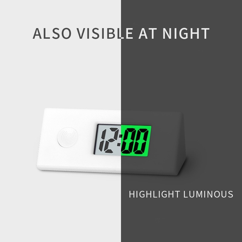 Silent Luminous ABS Digital Electronic Clock Student Exam Study Library Pocket Watch Green Backlight LCD Display Mini Portable