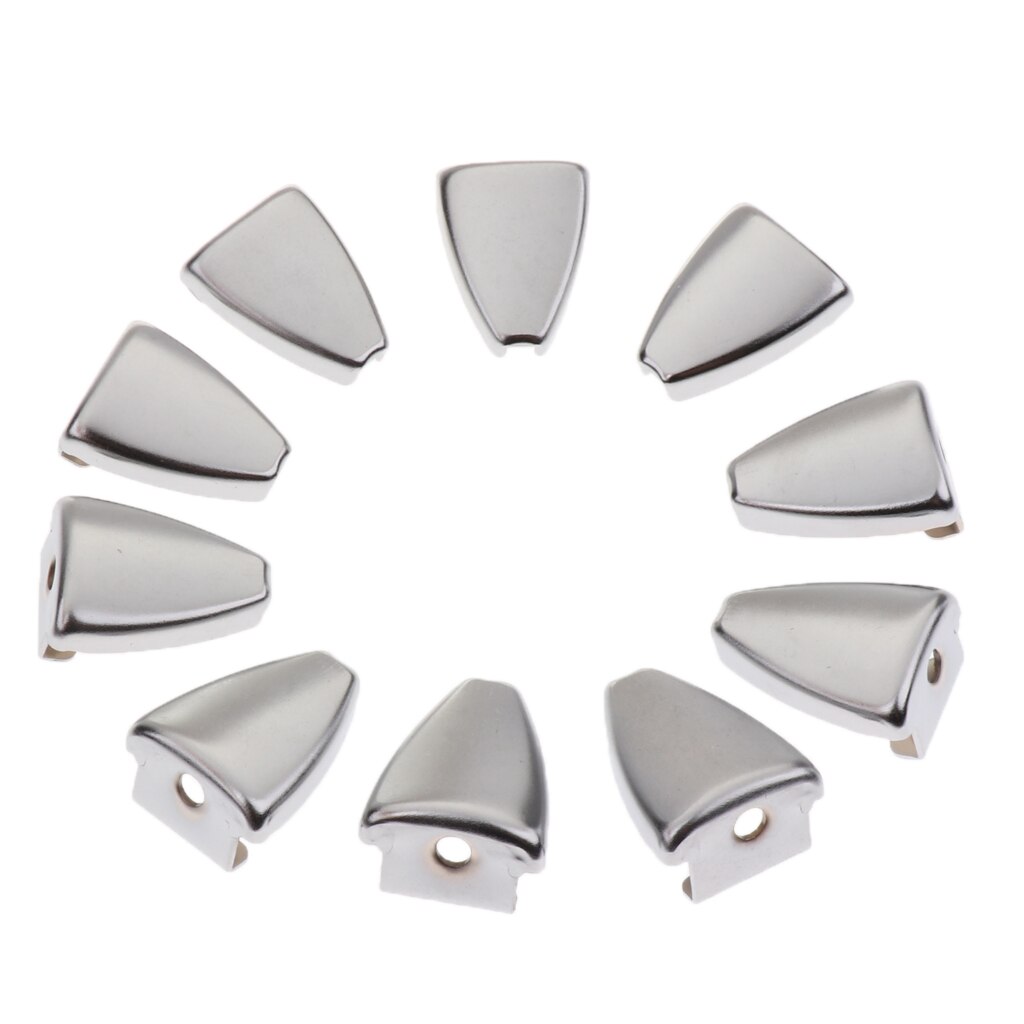 10 stykker jern trekant form tromle klo krog til bas snare tromle dele tilbehør til bas snare trommer: Sølv
