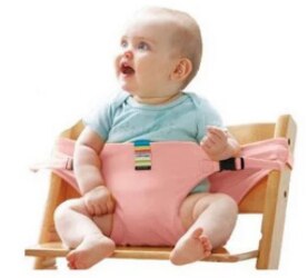 Baby Portable Seat Kids Chair Travel Foldable Washable Infant Dining High Dinning Cover Seat Safety Belt Auxiliary belt: Orange