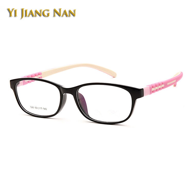 Teens Frame Boy and Girls Student Eyeglasses Frames Flexible Silicone Eyeglasses Frames Kids Myopia Glasses: Black and Pink