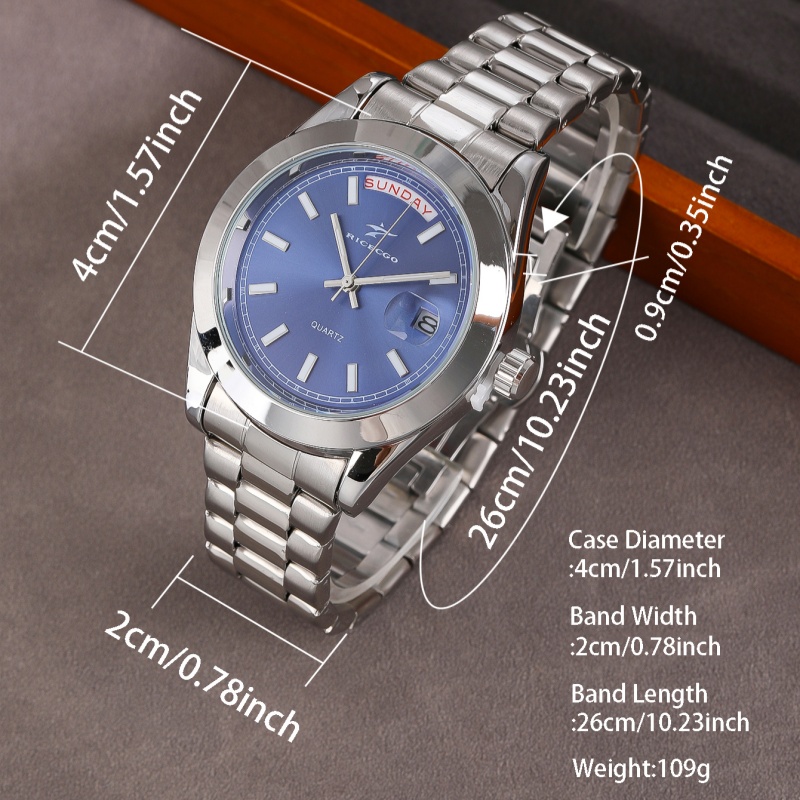 Modeuhr, lässige Uhr für Herren, Geschäft, Alltag, Edelstahl, Quarz-Armbanduhr, Uhr für Paare, Vater,