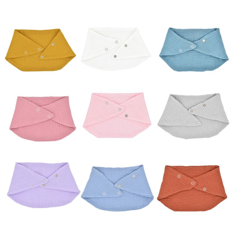 Cotton Gauze Scarf Bib Organic Cotton Bib Drool Scarf Baby Bandana Scarf Bibs with Snaps
