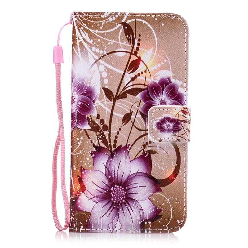 Funda de cuero con tapa para Huawei, carcasa suave tipo billetera para Huawei Y5 II 2 Y5II / Y6 ii Compact CUN-U29 CUN-L21, Honor 5A CUN-L01 CUN U29 L21: lotus