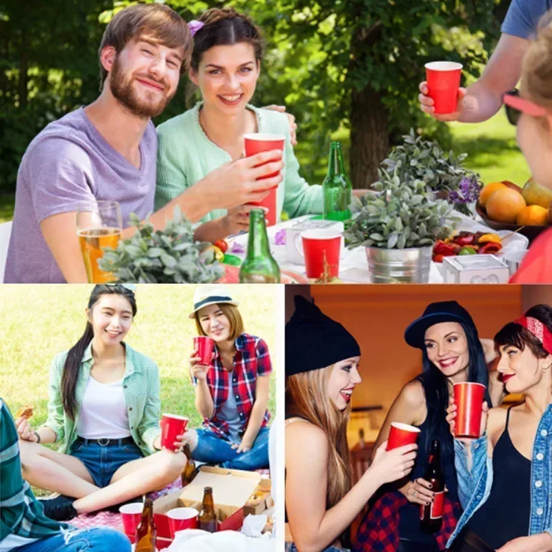 50PCS 16oz/500ml Plastic Party Cups Disposable Plastic Cup Set Beer Pong Game Drinks, Wedding Birthday Party Disposable Cup Set