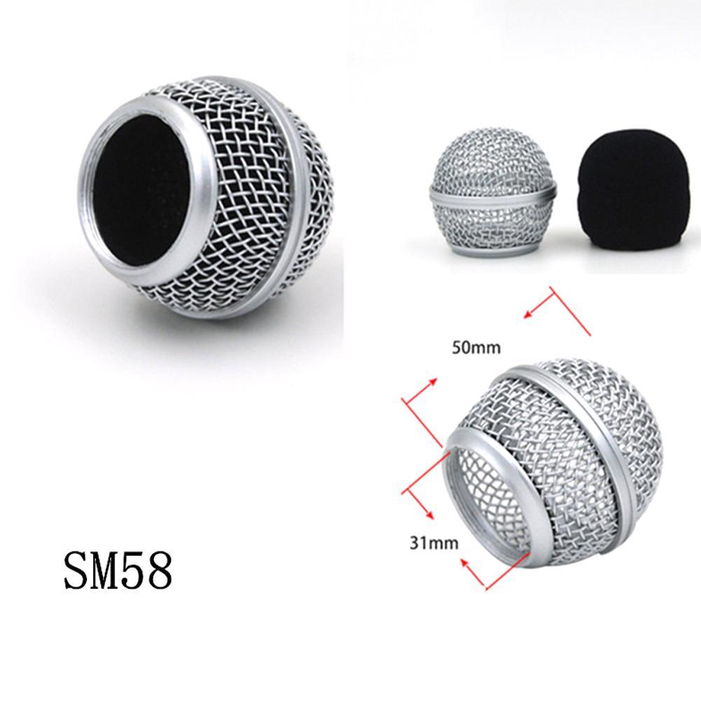 Mesh Ball Head Wired Wireless Microphone Grille Microphone Replacement Head Steel Shure SM58 Beta 57A 58A 87A 845S 945