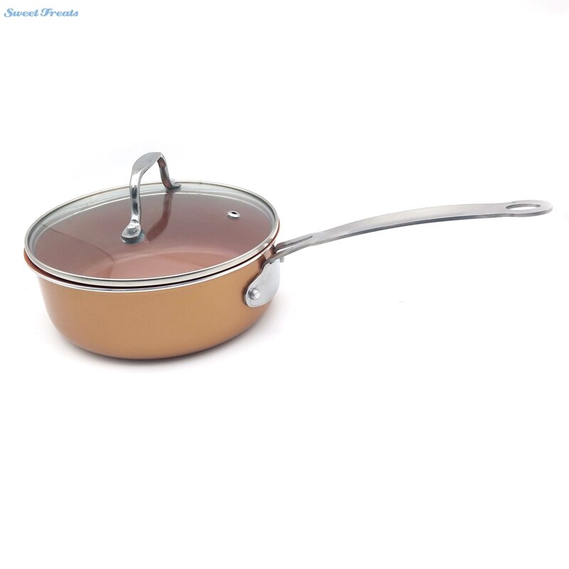 Sweettreats Nonstick Copper Ceramic Coated Cookware pan with Induction Compatible and Dishwasher Safe Oven Safe bestselling: with lid