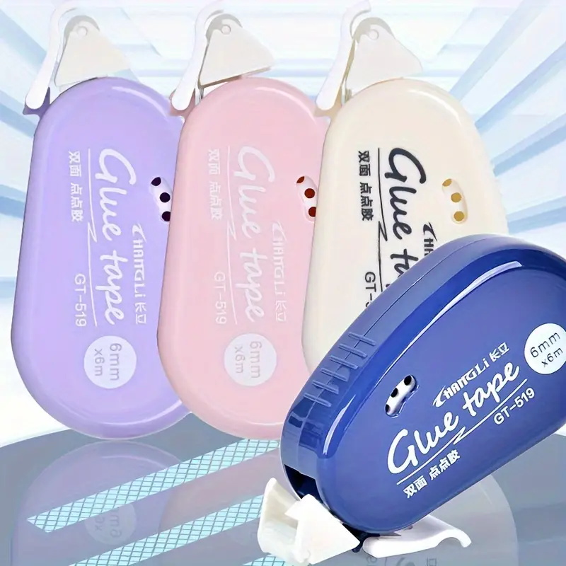 Cinta adhesiva de doble cara de 6m x 6mm, cinta adhesiva para manual, rodillo de Collage para álbum de recortes, pegamento, papelería, suministros escolares