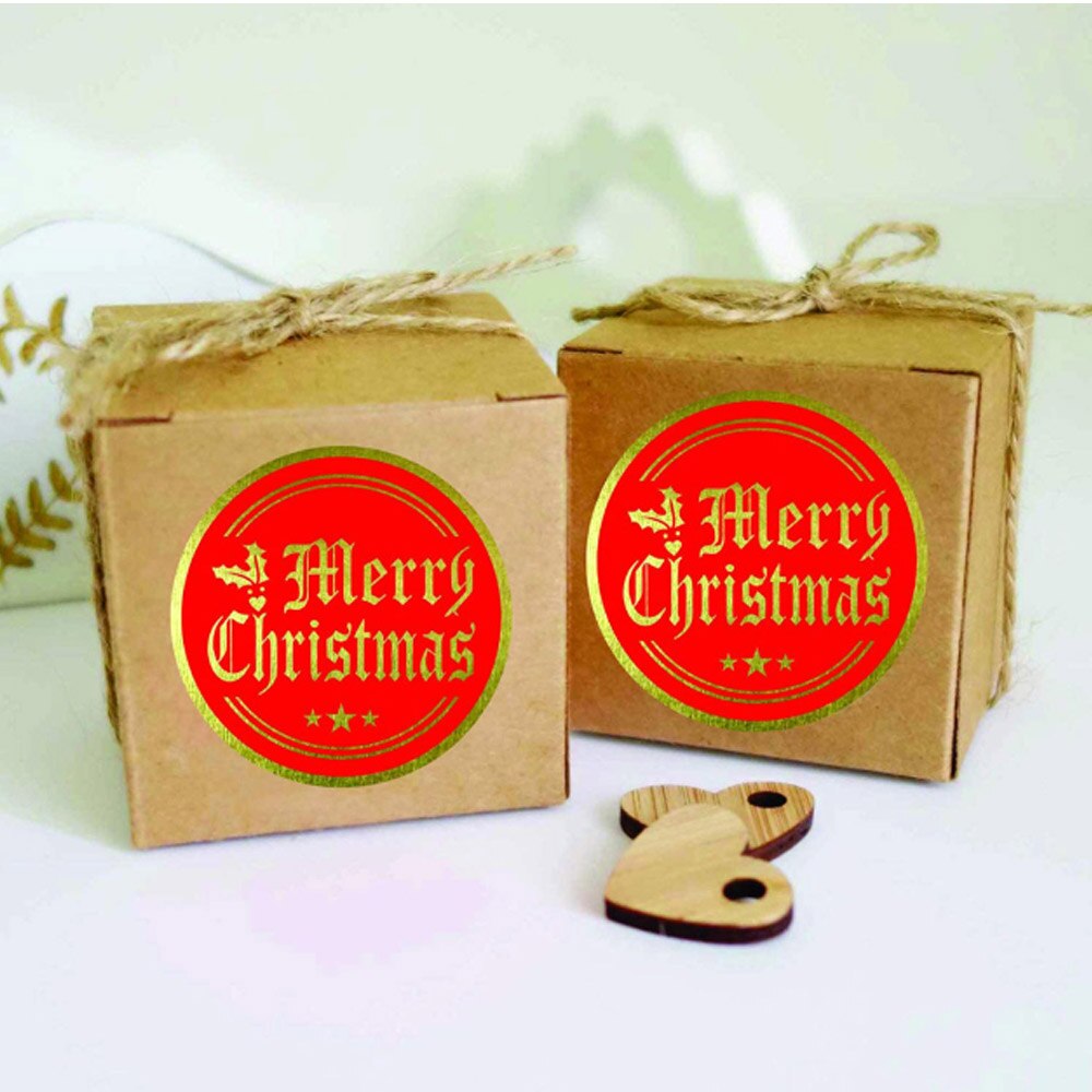 1000Pcs Merry Christmas Stickers Gold Foil Christmas Envelope Stickers Seals Labels Decals for Cards Envelopes Boxes