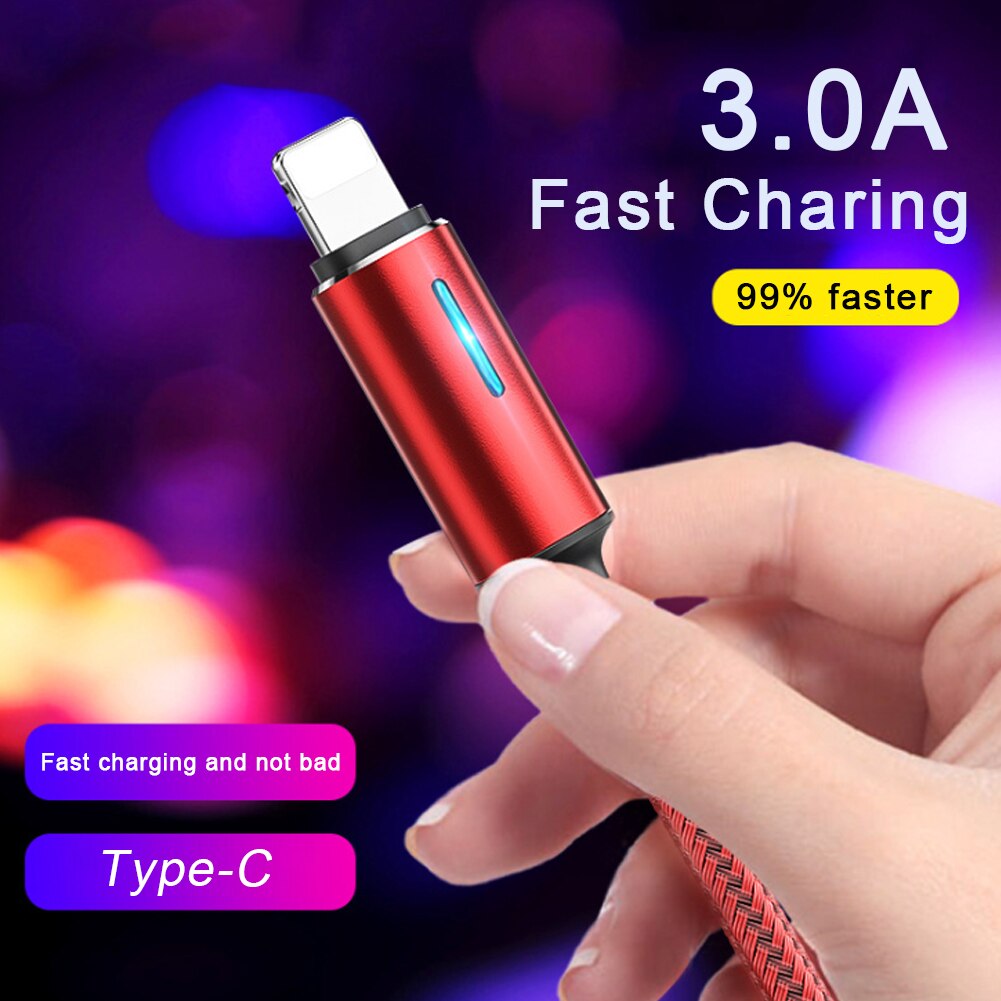 3A Braided Phone Cable for Type-c Micro Fast Charge USB Data Cable 1.2M for Samsung Xiaomi Huawei Mobile Phone Charging Cord