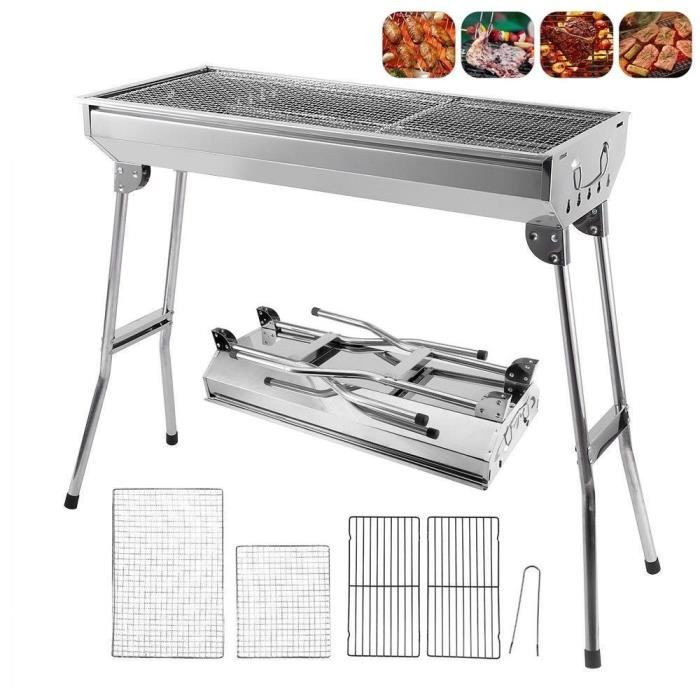 Foldable Stainless Steel BBQ GrillS Portable Outdoor Camping Bread Toaster GrillS Thickened Camping Picnic Stove BBQ Grills HWC