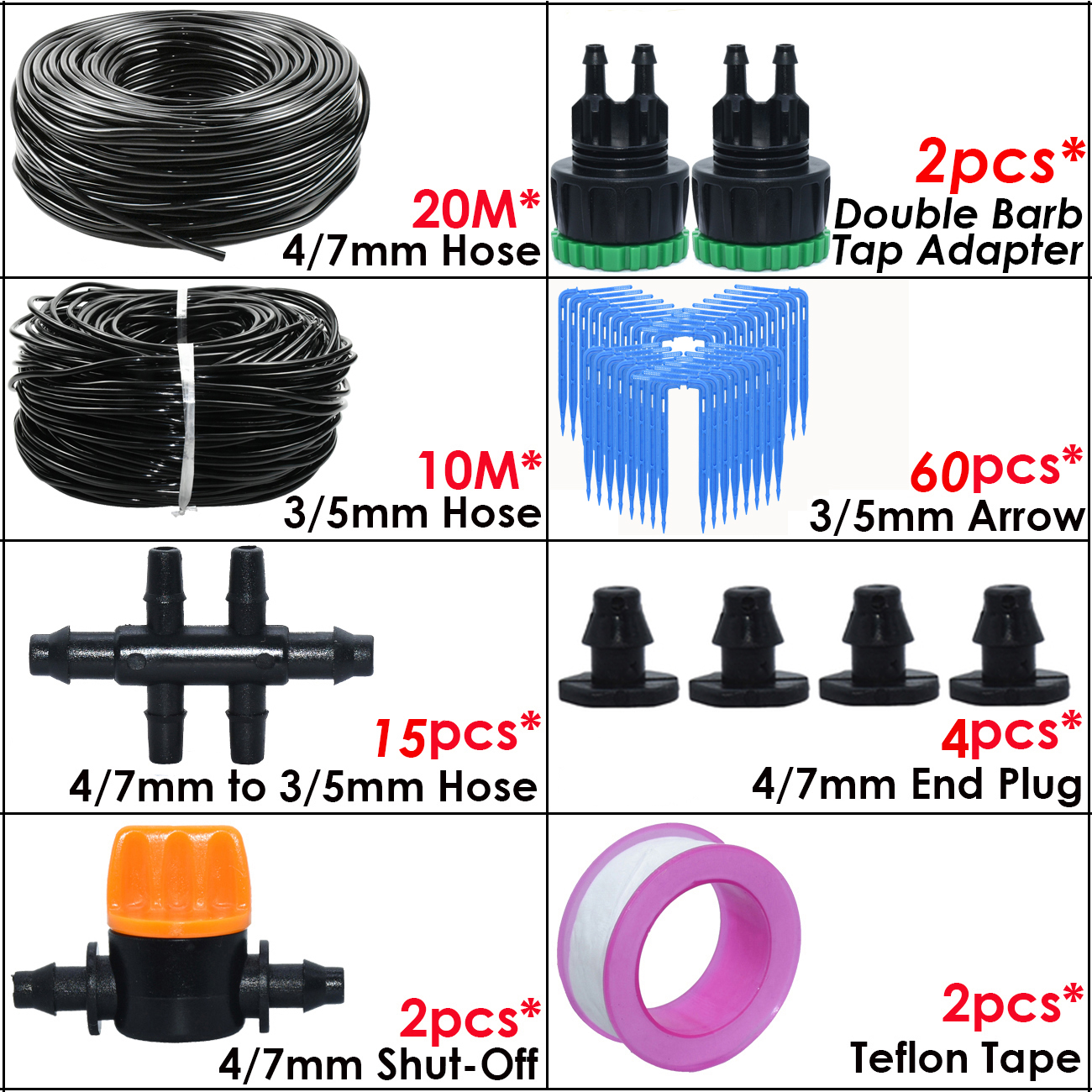 KESLA Garden Automatic DIY Watering Drip Irrigation System Dripper Kit 4/7mm to 3/5mm Hose Pot Bonsai Plant Balcony Greenhouse: Dark Grey