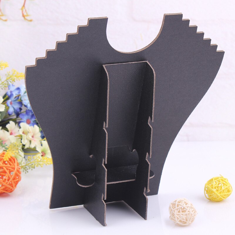 Karton Fluwelen Stof Ketting Buste Sieraden Hanger Ketting Display Houder Stand Hals Schildersezel Showcase Zwarte Kleur