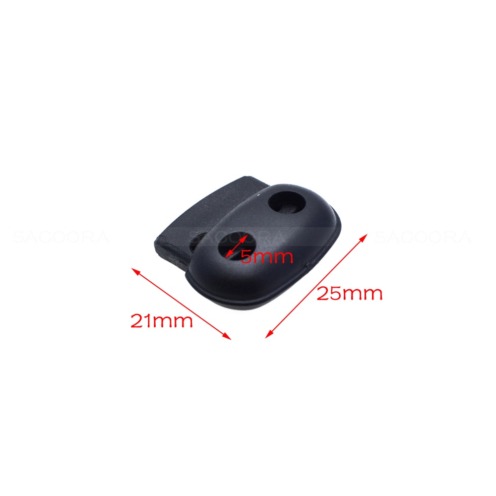 10 stks/pak Plastic Koordvergrendeling Stopper Toggle Clip Zwart 25mm * 21mm * 8mm