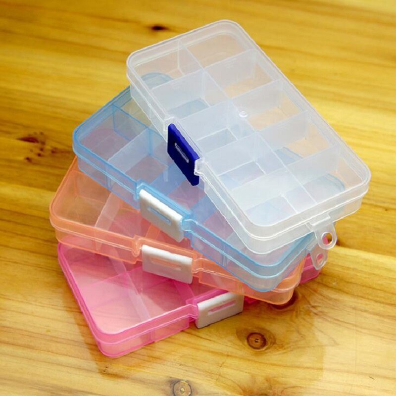 10 slidser gennemsigtig opbevaringsboks perler transportabel plastik arrangør taske håndværk perler containerc diy
