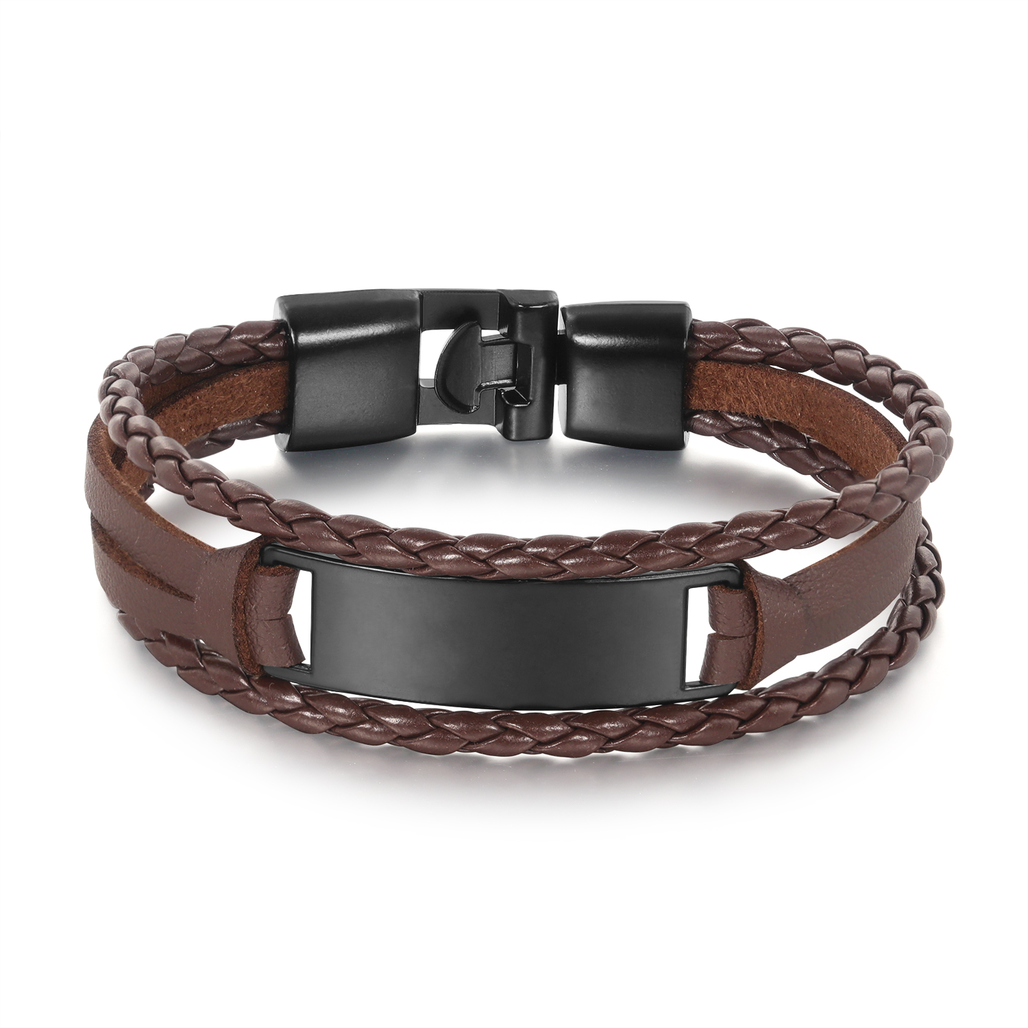 Europese Punk Pu Lederen Armband Met Smooth Tag Voor Vrouwen/Mannen Sieraden 20Cm: Color 5