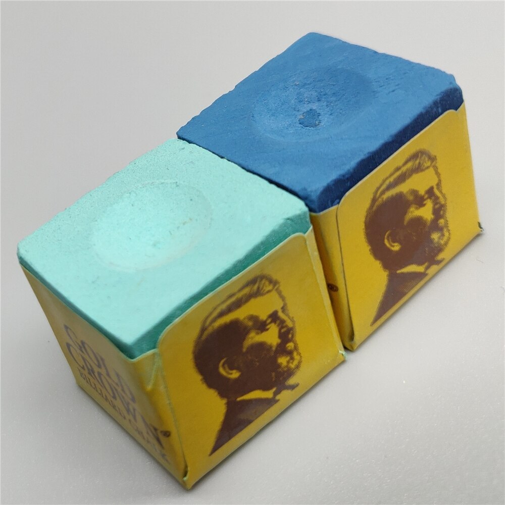 Biliardo Gesso Piscina Gesso 2 pz Brunswick oro Corona Professionale Carambola piscina biliardo Blu Verde Gessi Biliardo Accessori