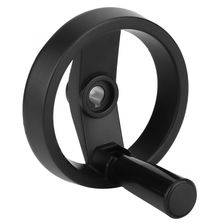 Black Aluminum Alloy Hand Wheel Folding Revolving Handle Handwheel 12*125 for Lathe Machine Tool