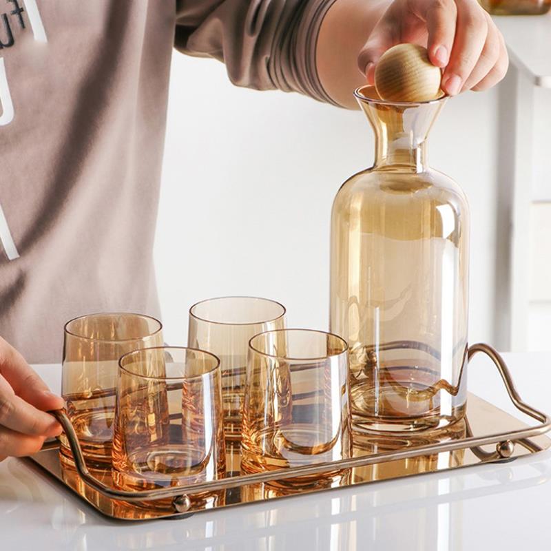 glass vannkanne vannkoker te gryte vann karaffel stor kapasitet glass vannkanne juice krukke med lokk til hjemmet