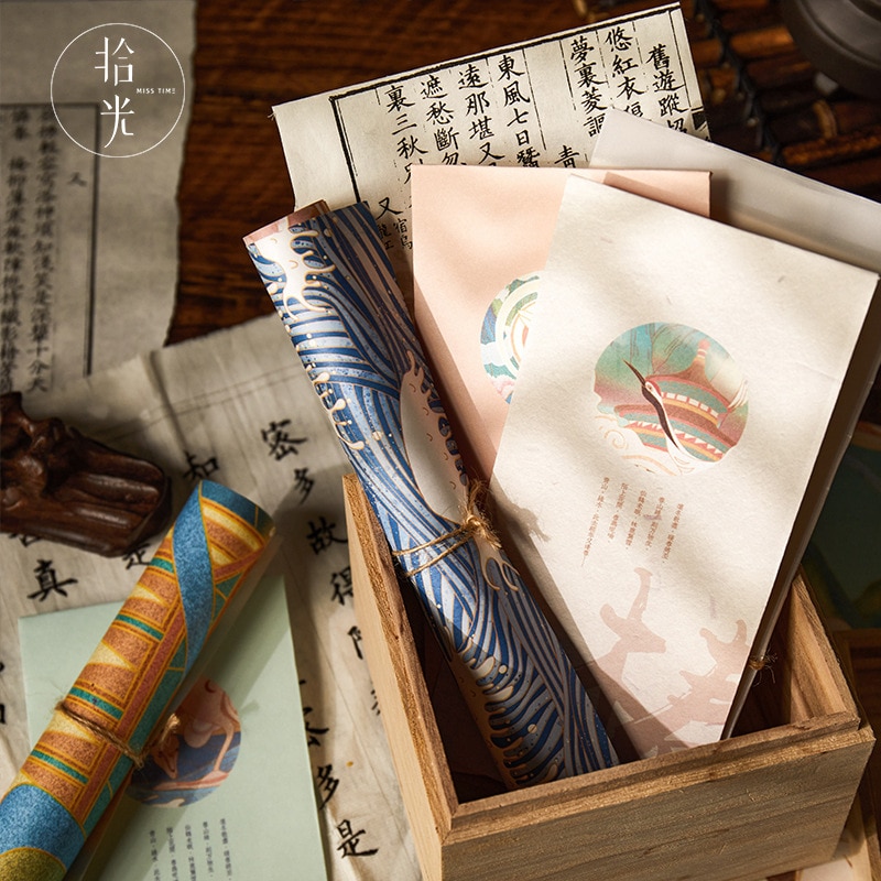 4 Set Letter envelope Kraft Paper Envelopes Cute Kawaii Stationery fresh illustration letter paper Post Letter Envelope