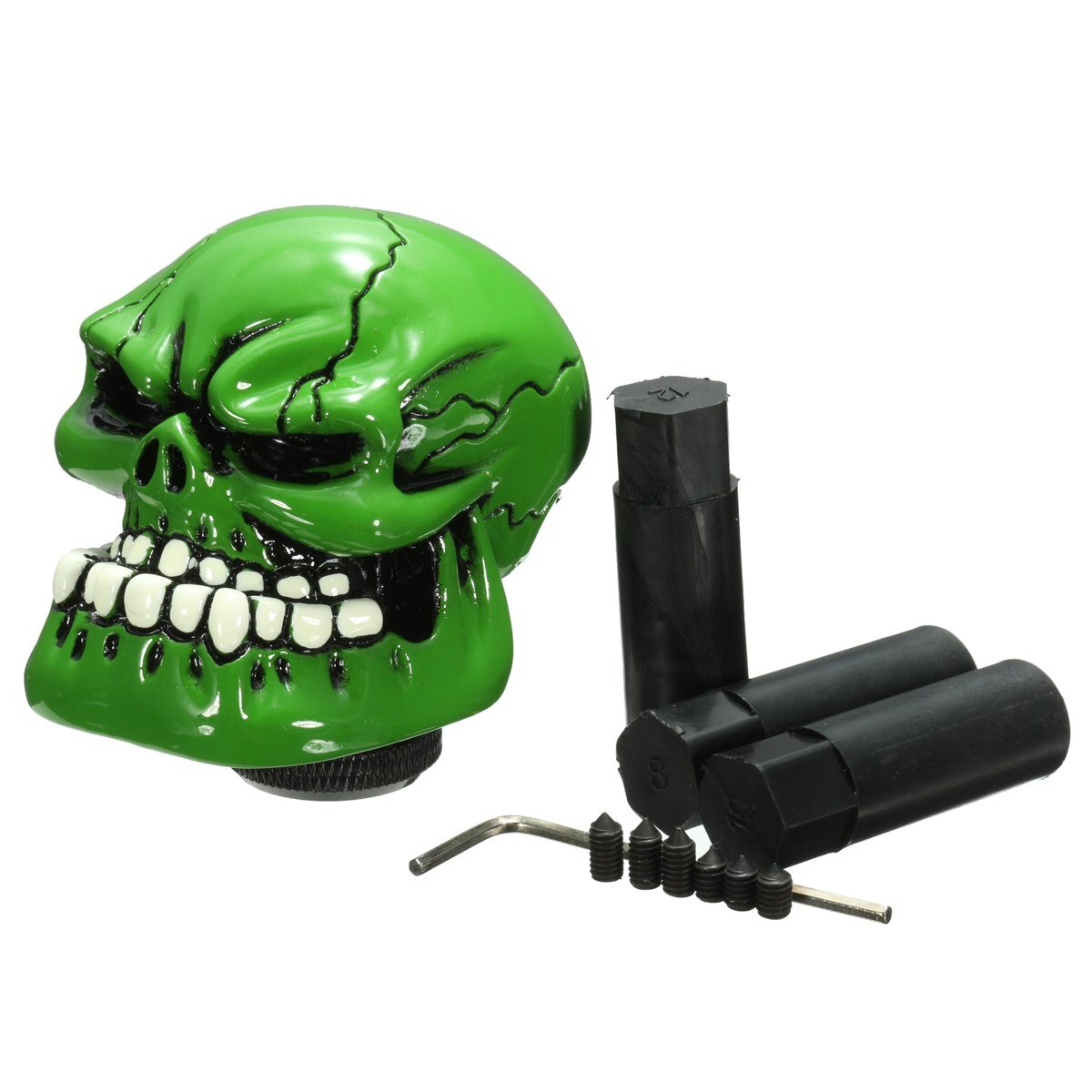 Palanca de cambios Universal con de calavera para coche, camión, Manua, perilla de palanca de cambios: green