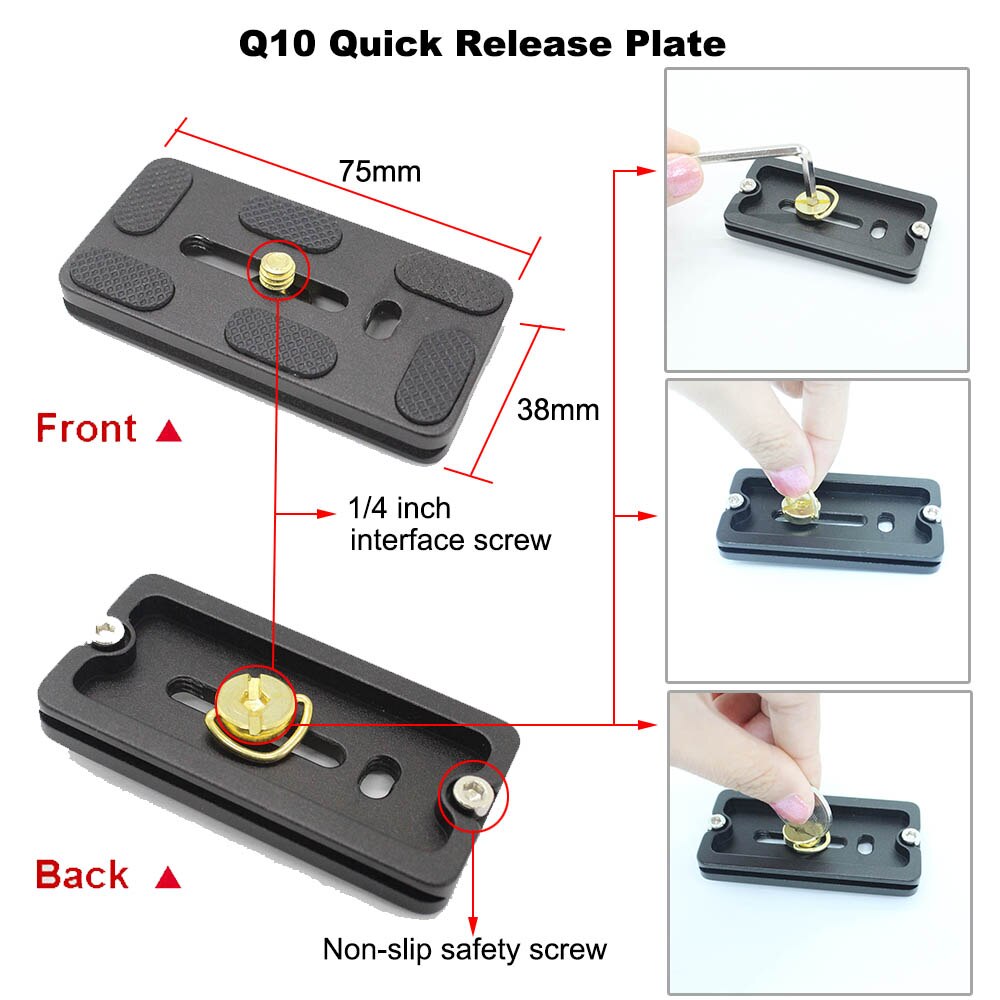 QZSD Q10 Professionelle Aluminium Kugelkopf/Stativkopf Mit Schnell Freisetzung Platte Max zuletzt 15 KG 45mm Ball Dia Für Benro Manfrotto