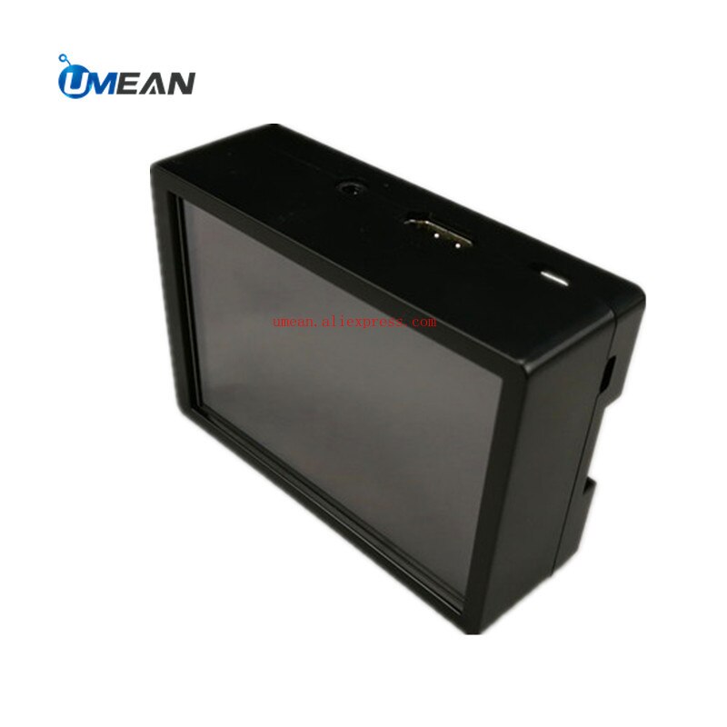 Raspberry Pi case support 3.5 inch display box replaceable cover plate mounting fan compatible RPI 3 model B+ ABS Black