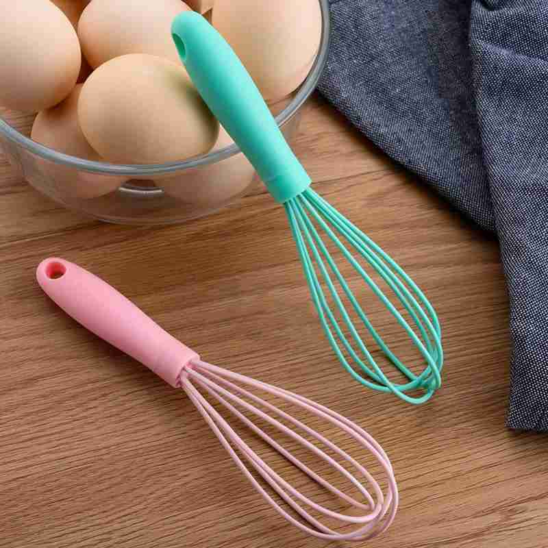 1pc multifunktionella roterande manuell äggvisp mixer mini plast kök äggvisp bakverktyg äggrörare silikon miljövänlig