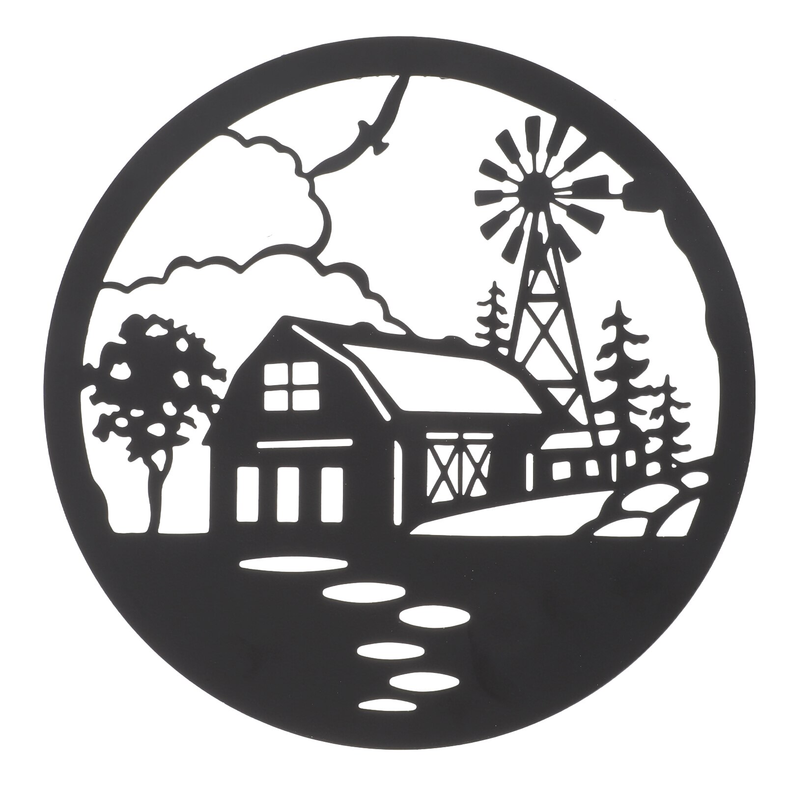 Iron Art Wall Decor Metal Art Sculpture Hanging Decor Circular Wall Ornament: Assorted Color