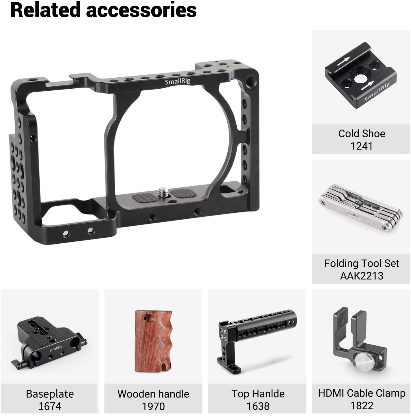 SmallRig sony a6000 kamera KäFeige Anlage Stabilisator Für sony A6300/A6000/A6500 NEX-7 Kamera W/schuh Montieren Gewinde löcher 1661