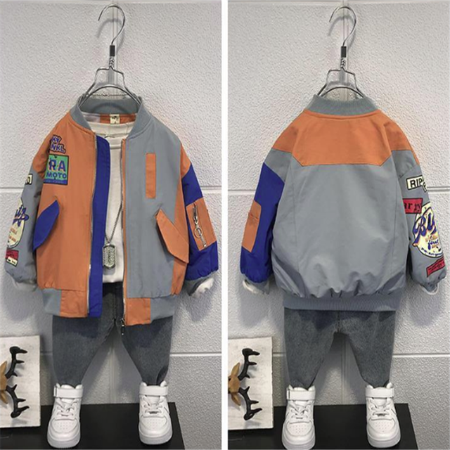 Jongens Bovenkleding Lente Herfst 2022 Kinderen Casual Jas Voor Baby 2 Tot 8 Jaar Kinderen Mode Sport Jassen Kleding Peuter outfits: orange / 6T