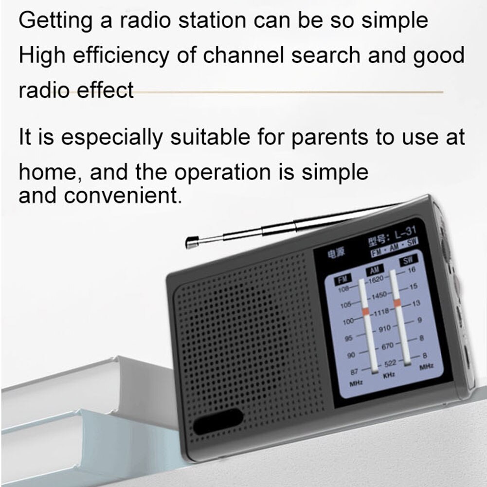 FM/AM/SW Mini Radio Sound Full Frequency Receiver Portable Radio Receiver USB Rechargeable Speaker Device