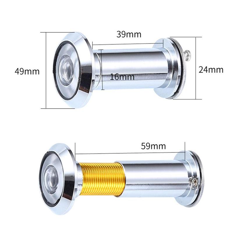 Door Eye Hole 200 Degree Wide Angle Door Viewer Hidden Door Security Glass Lens Peephole Viewers Adjustable V7V9