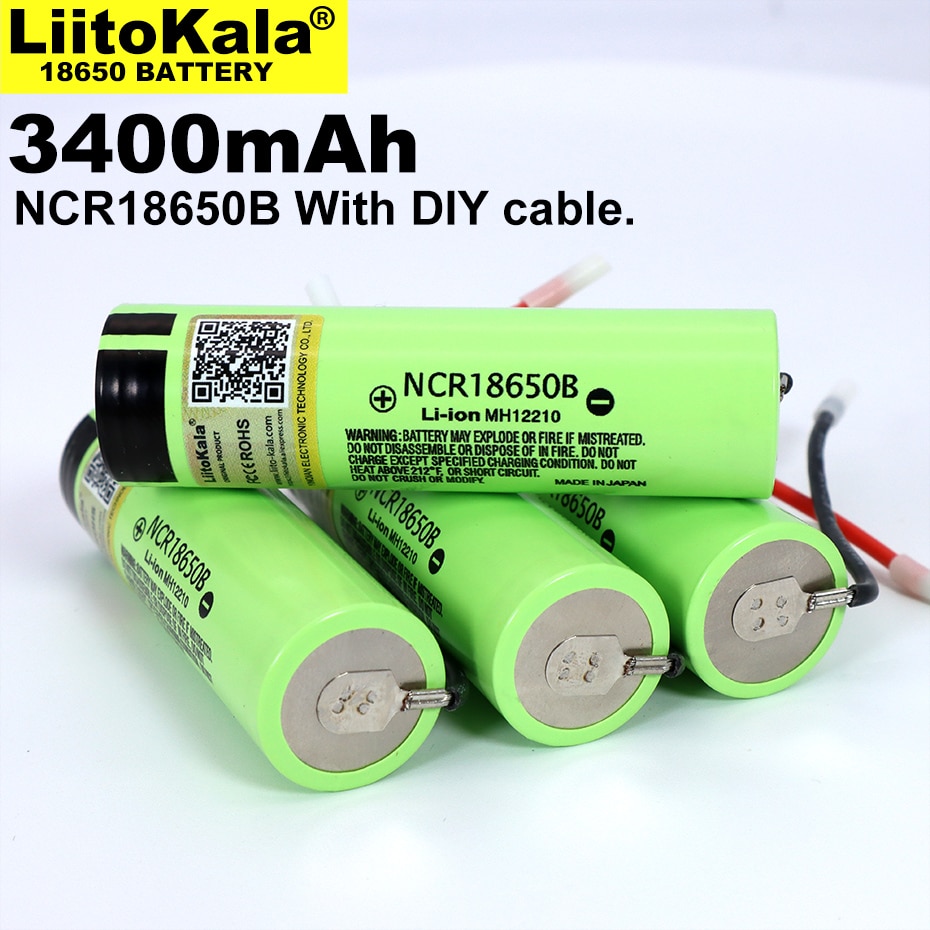 1-8 Stuks Liitokala Originele NCR18650B 3.7V 3400Mah 18650 Oplaadbare Lithium Batterij Voor Batterij + Diy Kabel