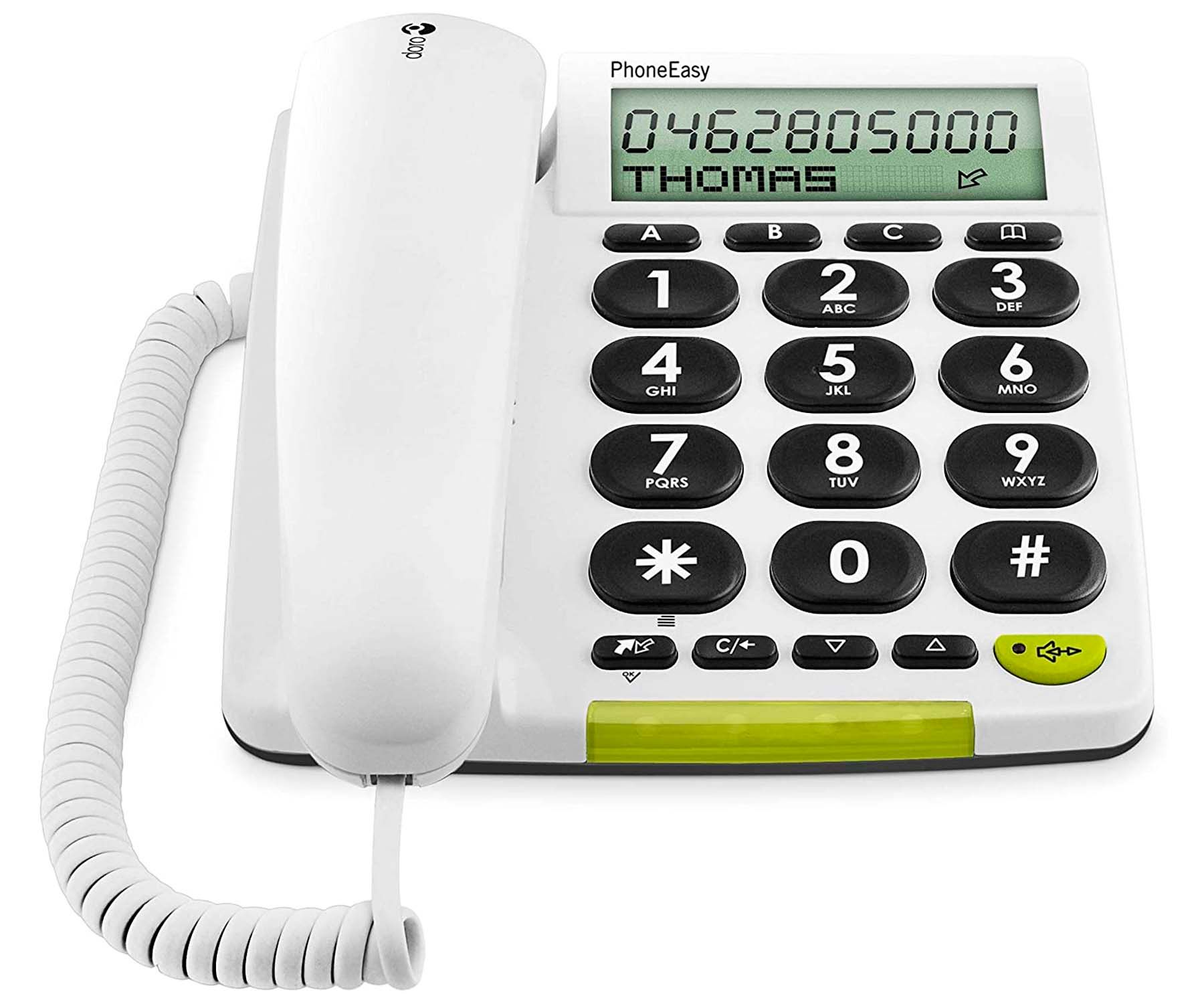 DORO PHONE EASY 312CS BLANCO TELÉFONO FIJO CON CABLE PANTALLA ALTAVOZ MANOS LIBRES