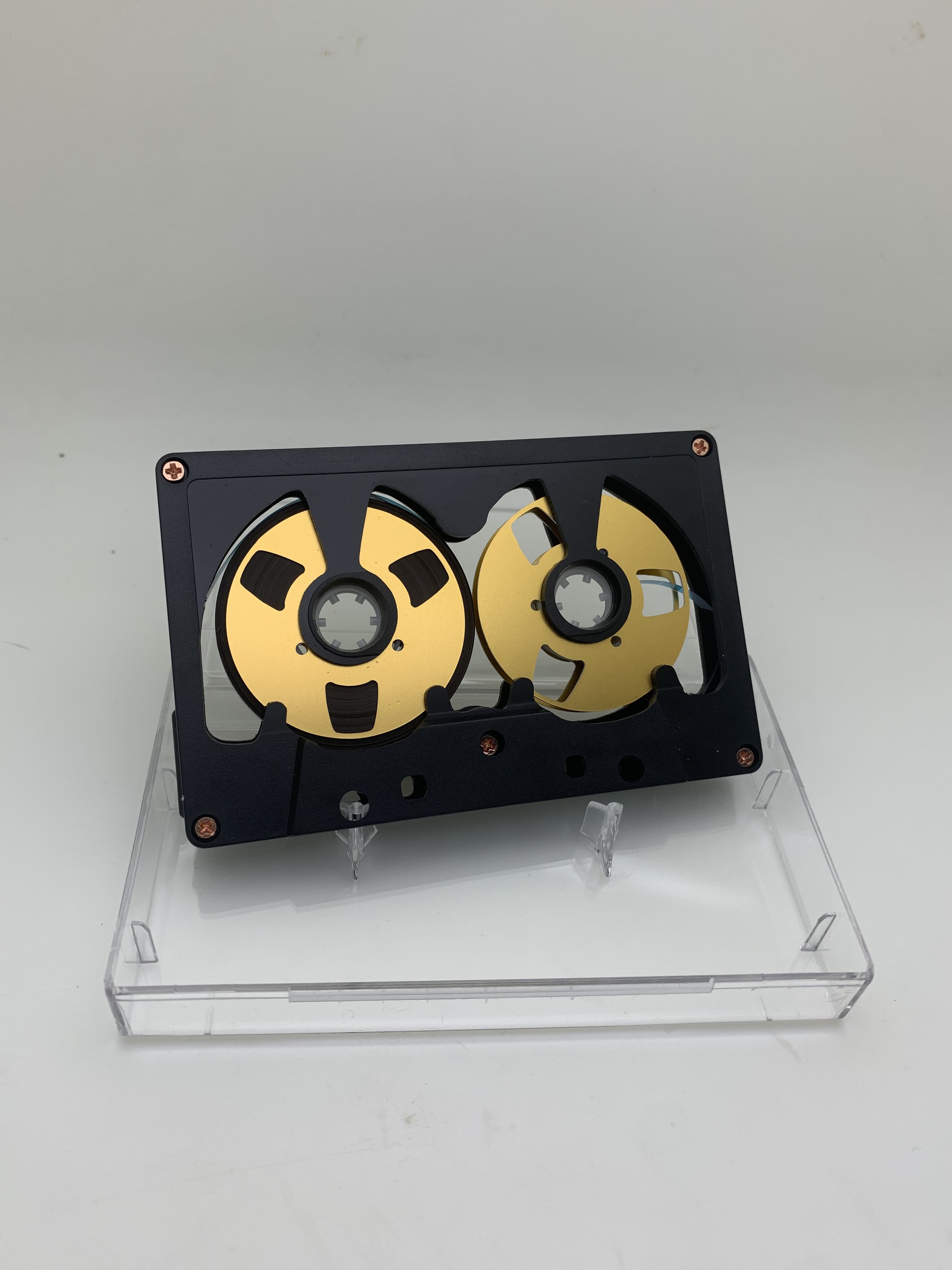 Audio Cassette Reel to Reel Cassette 50 Minute Blank Tape Double Sided Metal Reel Open Case Self-made: Naranja