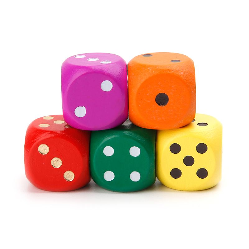 Neue 5 stücke 16mm Holz Würfel Anzahl Runde Ecke Hexaeder Für Familie Party DND Kind Spielzeug