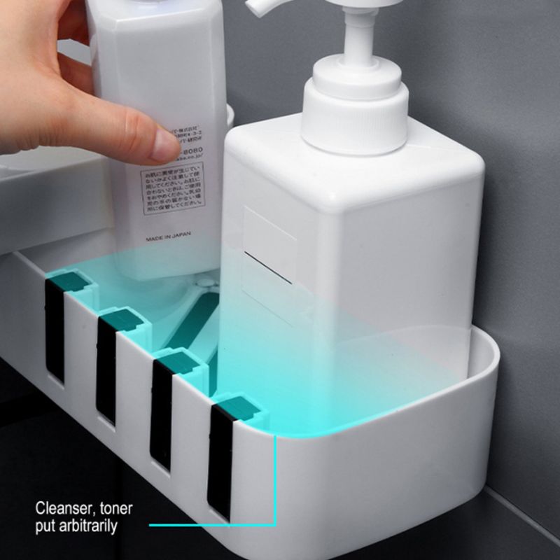 Kitchen Rotating Wall Shelves Bathroom Wall Mounted Hole Free Storage Rack