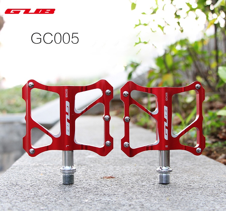 GUB-Pedales de plataforma plana, de aluminio, con eje cromado, para bicicletas de montaña y carretera, Pedales Ultraligeros para ciclismo GC005