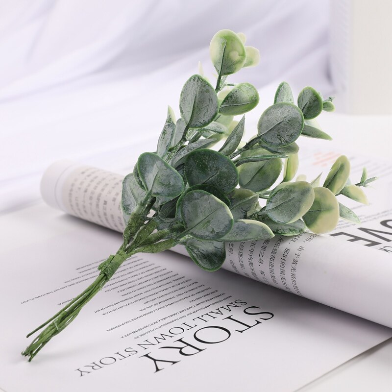 6 piezas de plantas artificiales para decoración navideña, adornos para el hogar, arreglo floral, hojas de eucalipto, lavanda, de joyería: 1