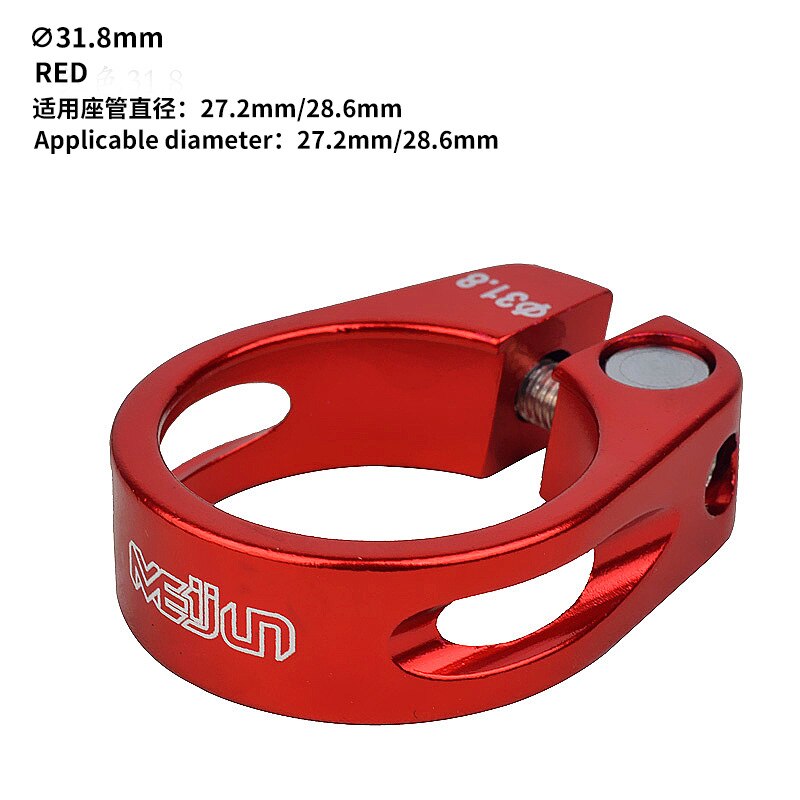 Racefiets Zadelpen Lock Road Zadelpen Clip 31.8 34.9Mm Schroef Zitbuis Clip Mountainbike Zitbuis Clip Fiets seat Onderdelen: Red-31.8mm