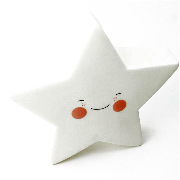 Cartoon Cute LED Kids Sleep Light Silica Gel Luminous Nightlight Lovely Lamp Sun Silicone Baby Room Light Toys: Star C