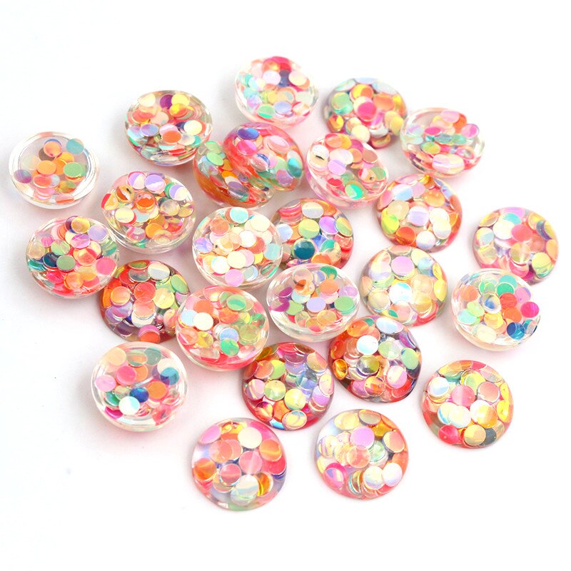 40pcs 12mm Mischfarben Star Round Moon Style Harz Cabochon mit flachem Rücken für Armband Ohrringe Zubehör: C4-81