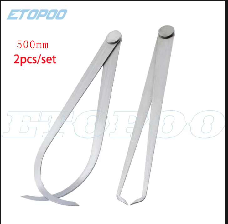 2pcs Calipers 150-450mm Metal caliper Firm Joint Inside and Outside Caliper Steel Machinist Carving Measurement Tool: green