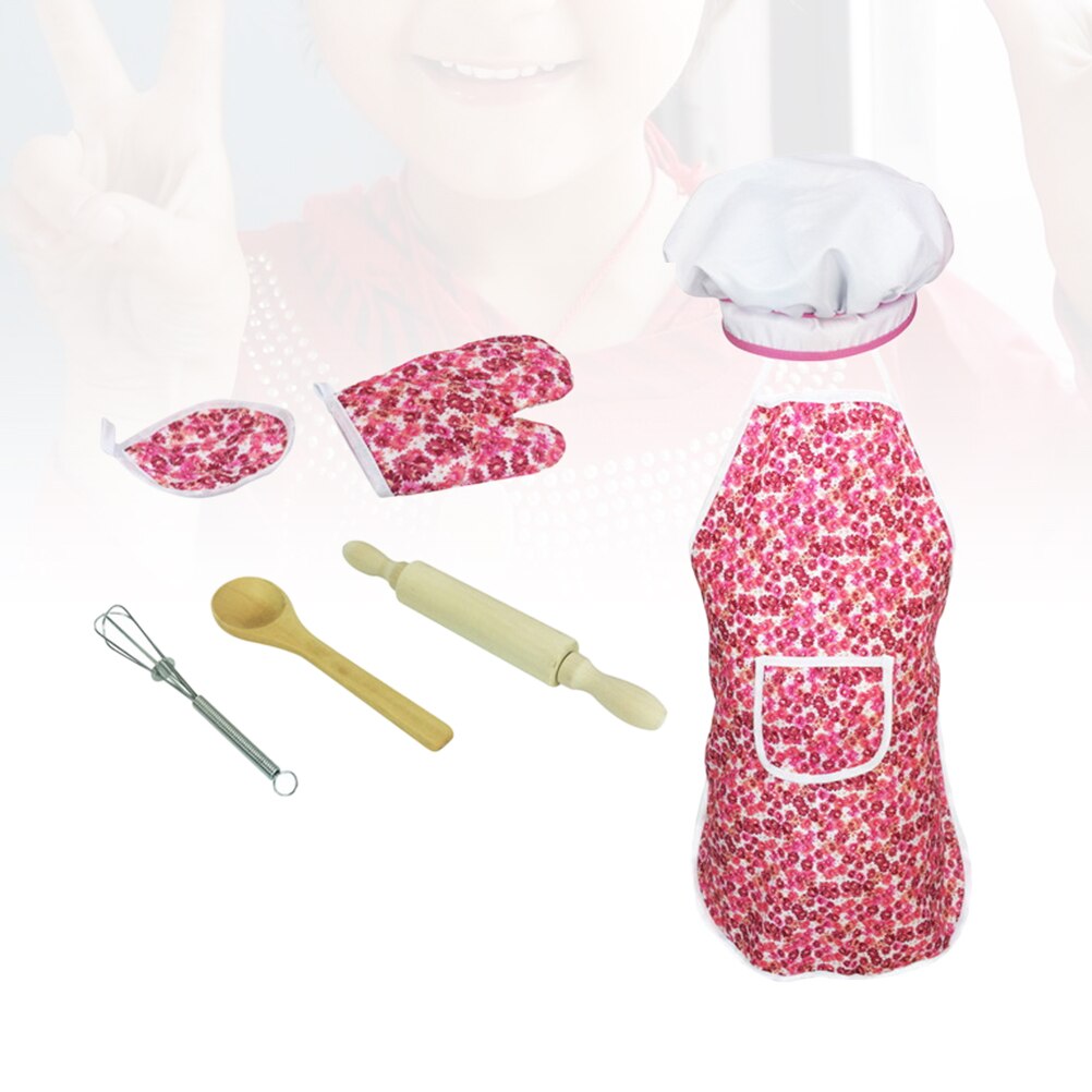 Juego de cocina completo para niños, manopla de cocina con gorro de Chef, delantal y utensilios para jugar, 11 piezas