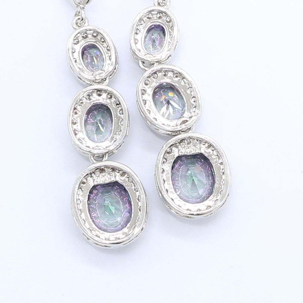 Rainbow Sky Blue Topaz 925 Zilveren Oorbellen Voor Vrouwen Verjaardagsfeestje Sieraden Gratis