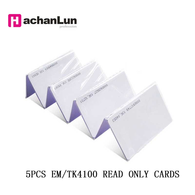 5/10PCS RFID 125KHZ access token 0.85MM close to chip thin card EM/TK4100 tag key attendance induction badge: 4100C-10PCS
